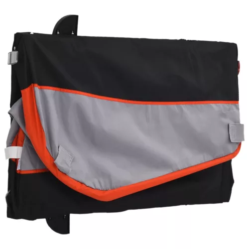 Fekete-narancssárga vas kerékpár-utánfutó 30 kg