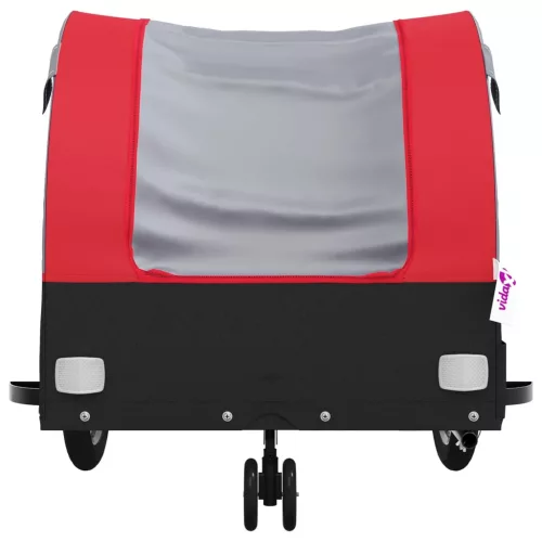 Fekete-piros vas kerékpár-utánfutó 30 kg