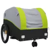 Fekete-zöld vas kerékpár-utánfutó 30 kg