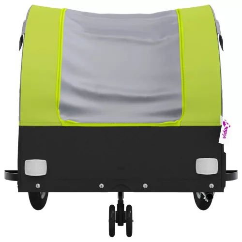 Fekete-zöld vas kerékpár-utánfutó 30 kg