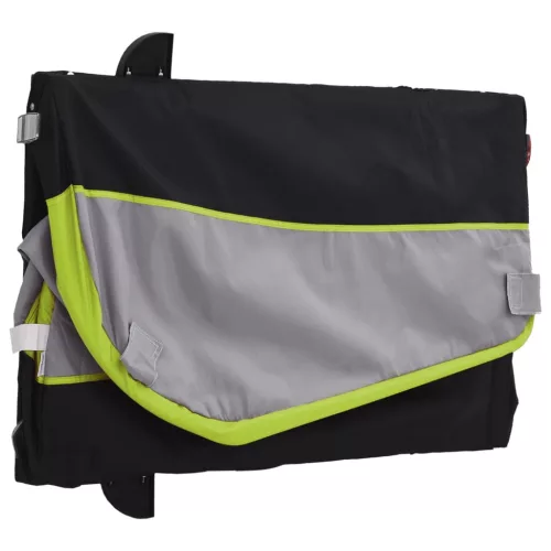 Fekete-zöld vas kerékpár-utánfutó 30 kg
