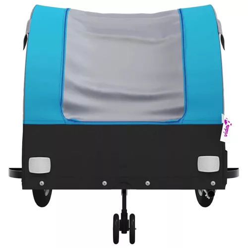 Fekete-kék vas kerékpár-utánfutó 45 kg