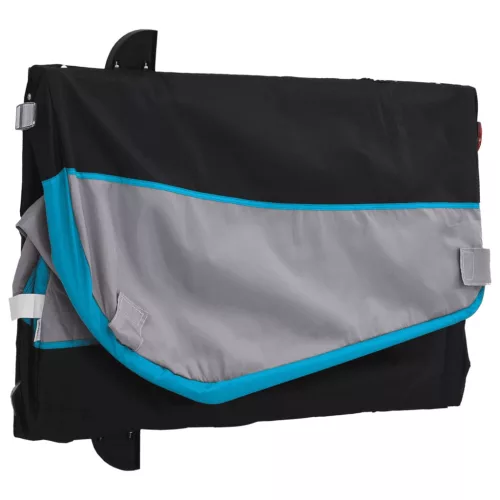 Fekete-kék vas kerékpár-utánfutó 45 kg