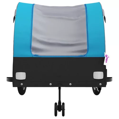 Fekete-kék vas kerékpár-utánfutó 45 kg