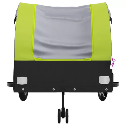 Fekete-zöld vas kerékpár-utánfutó 45 kg