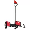 Piros oxford szövet és vas kerékpár-utánfutó