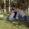 4 személyes szürke és narancssárga vízálló kupolás kempingsátor