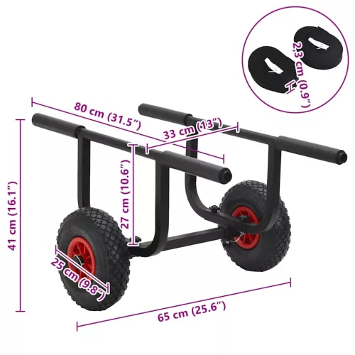 Alumínium kajakszállító kocsi 90 kg