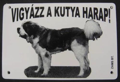 Kutya Harap Tábla Műanyag 8x12cm (többféle)