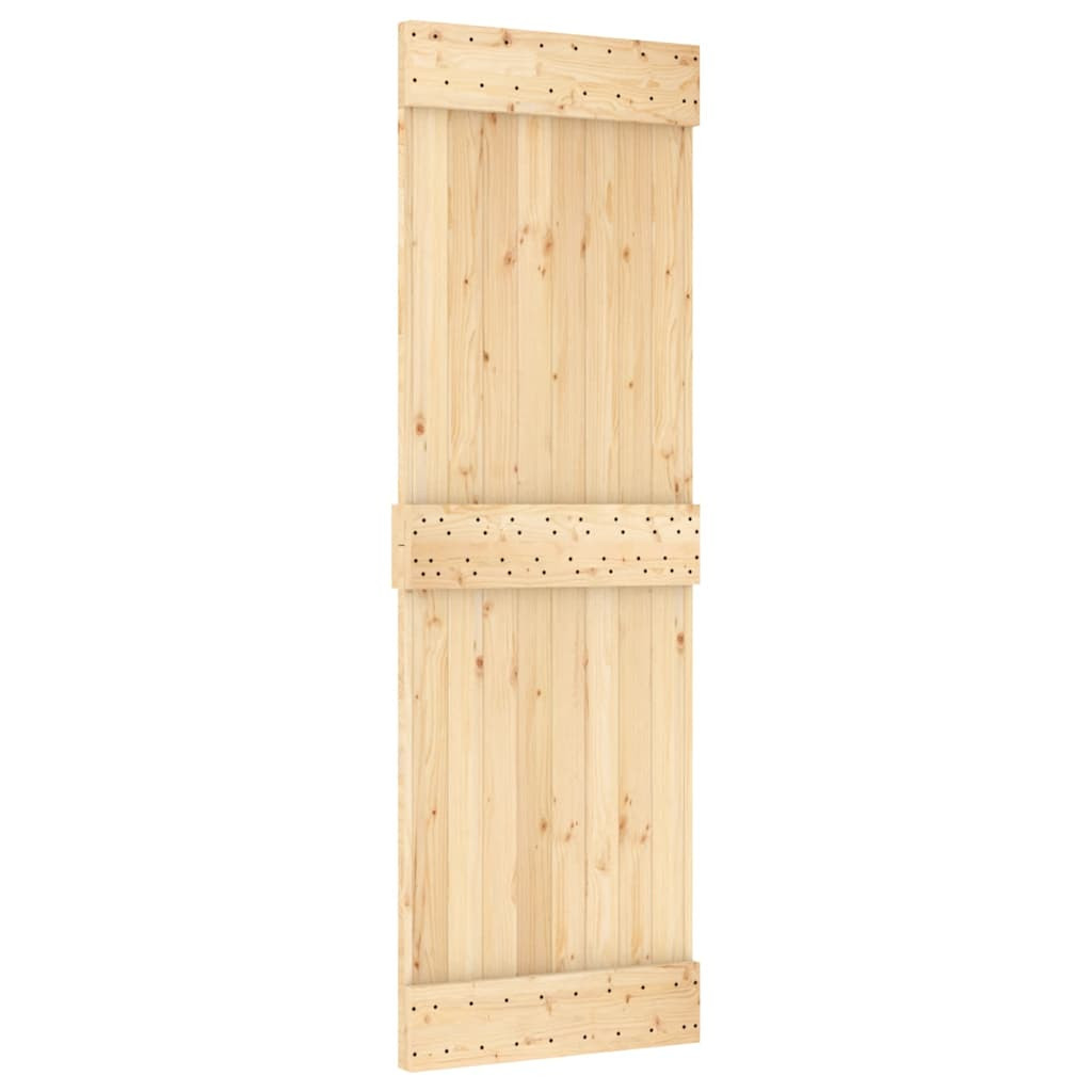 Tömör fenyőfa tolóajtó fémszerelékszettel 70 x 210 cm Tömör fenyőfa tolóajtó fémszerelékszettel 70 x 210 cm