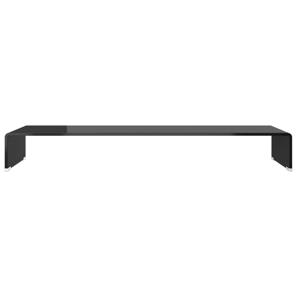 Fekete üveg TV/monitor állvány 100x30x13 cm