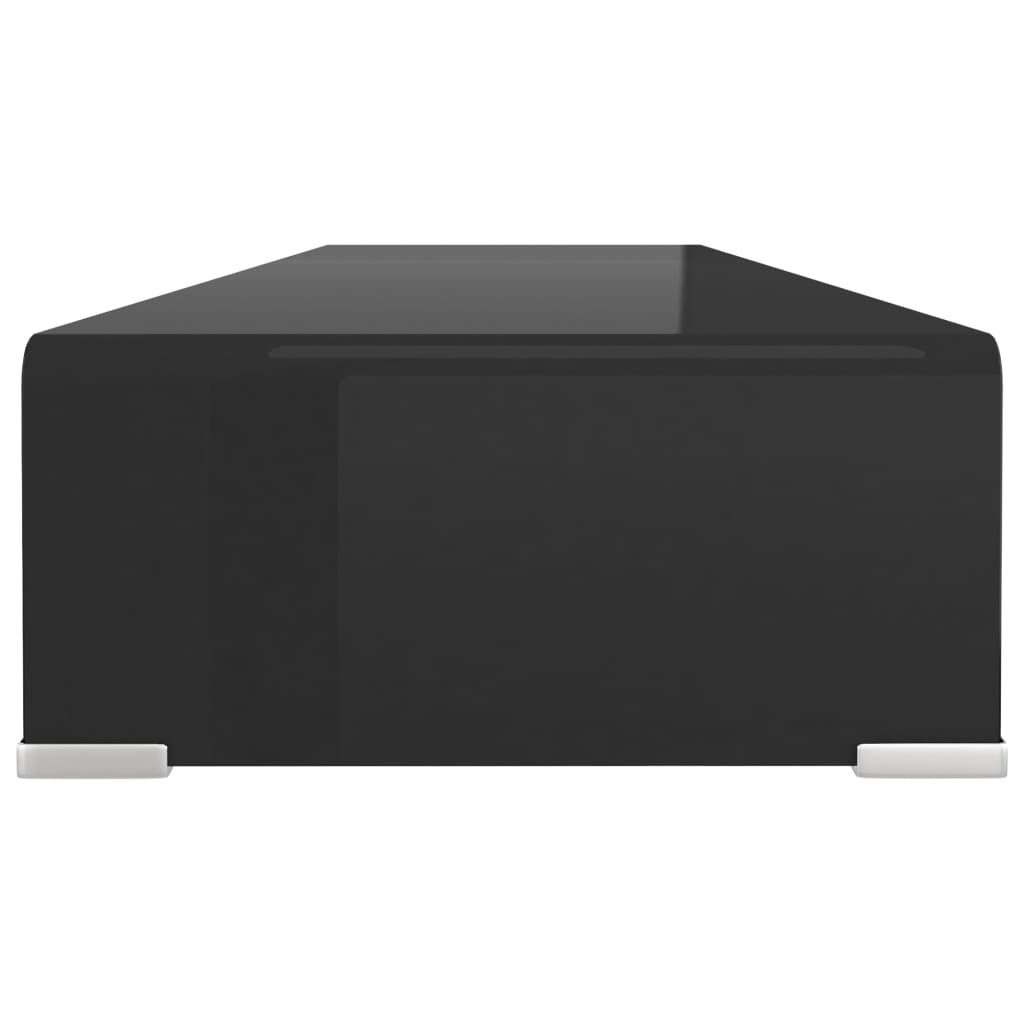 Fekete üveg TV/monitor állvány 100x30x13 cm