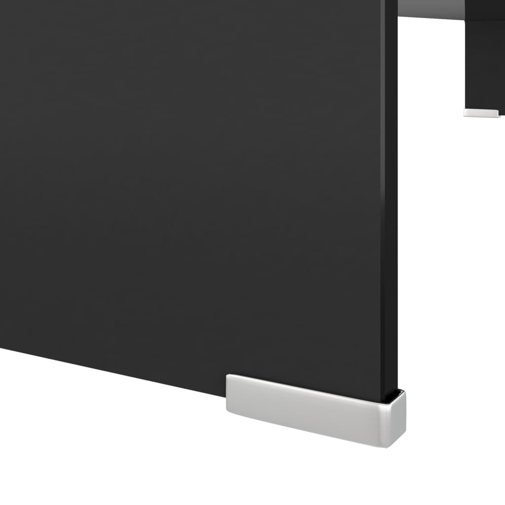 Fekete üveg TV/monitor állvány 100x30x13 cm