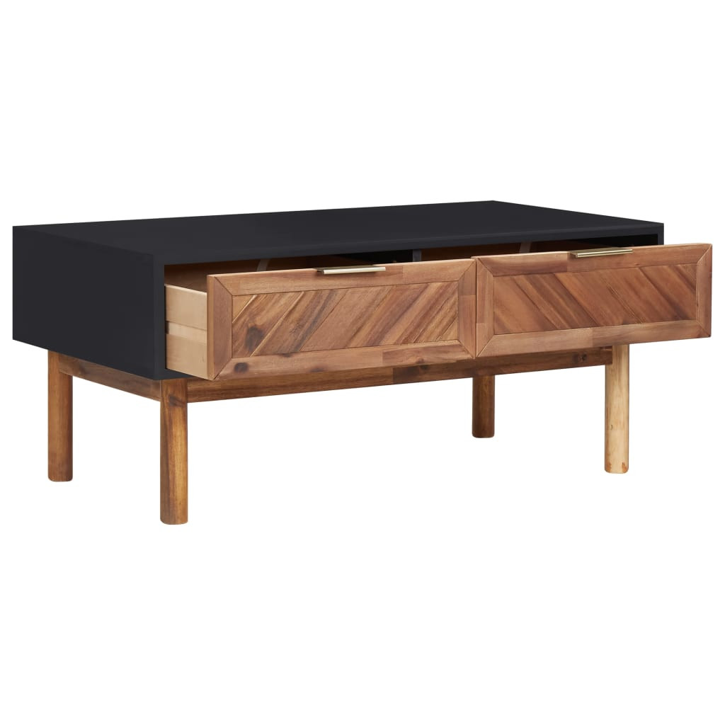 Tömör akácfa és MDF dohányzóasztal 90 x 50 x 40 cm