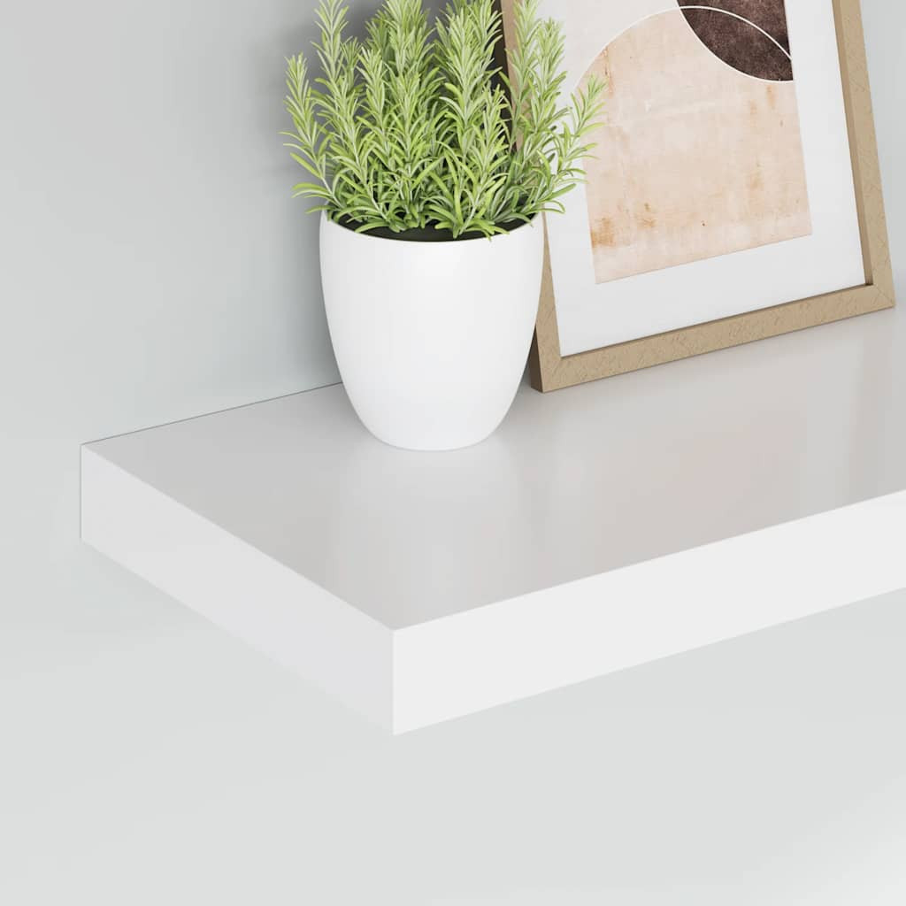 4 db fehér MDF lebegő fali polc 40 x 23 x 3,8 cm