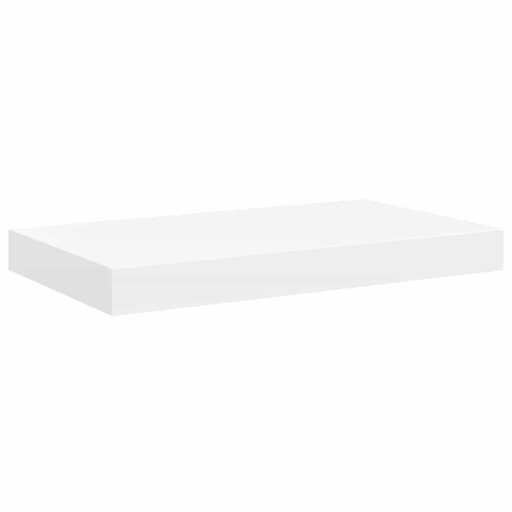 2 db fehér MDF lebegő fali polc 50 x 23 x 3,8 cm