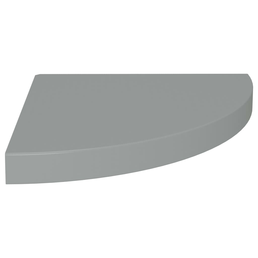 4 db szürke MDF lebegő sarokpolc 35 x 35 x 3,8 cm