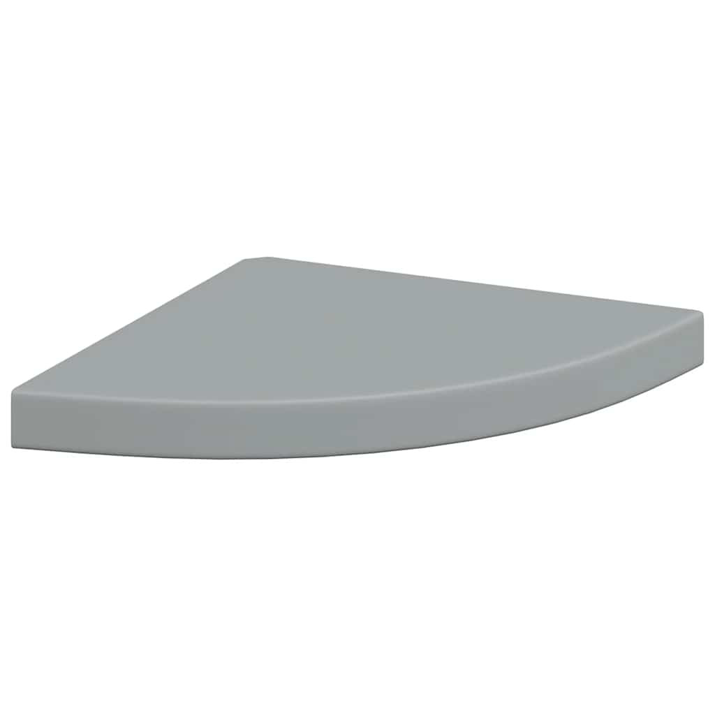 4 db szürke MDF lebegő sarokpolc 35 x 35 x 3,8 cm