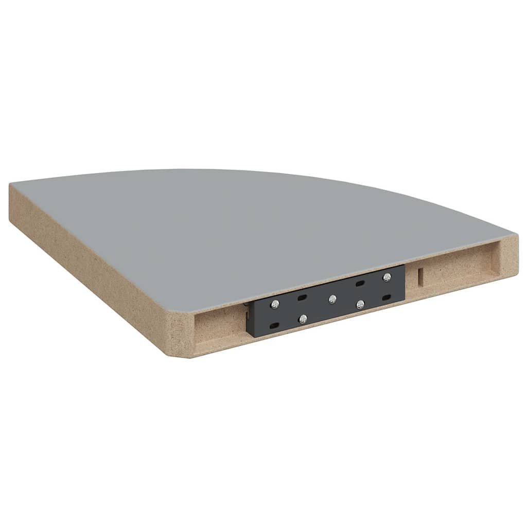 4 db szürke MDF lebegő sarokpolc 35 x 35 x 3,8 cm