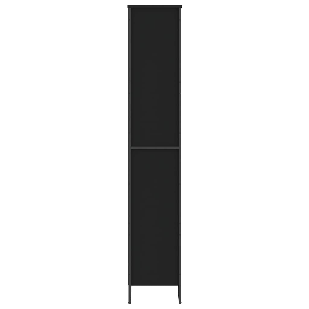 Fekete szerelt fa könyvszekrény 80 x 31 x 169 cm