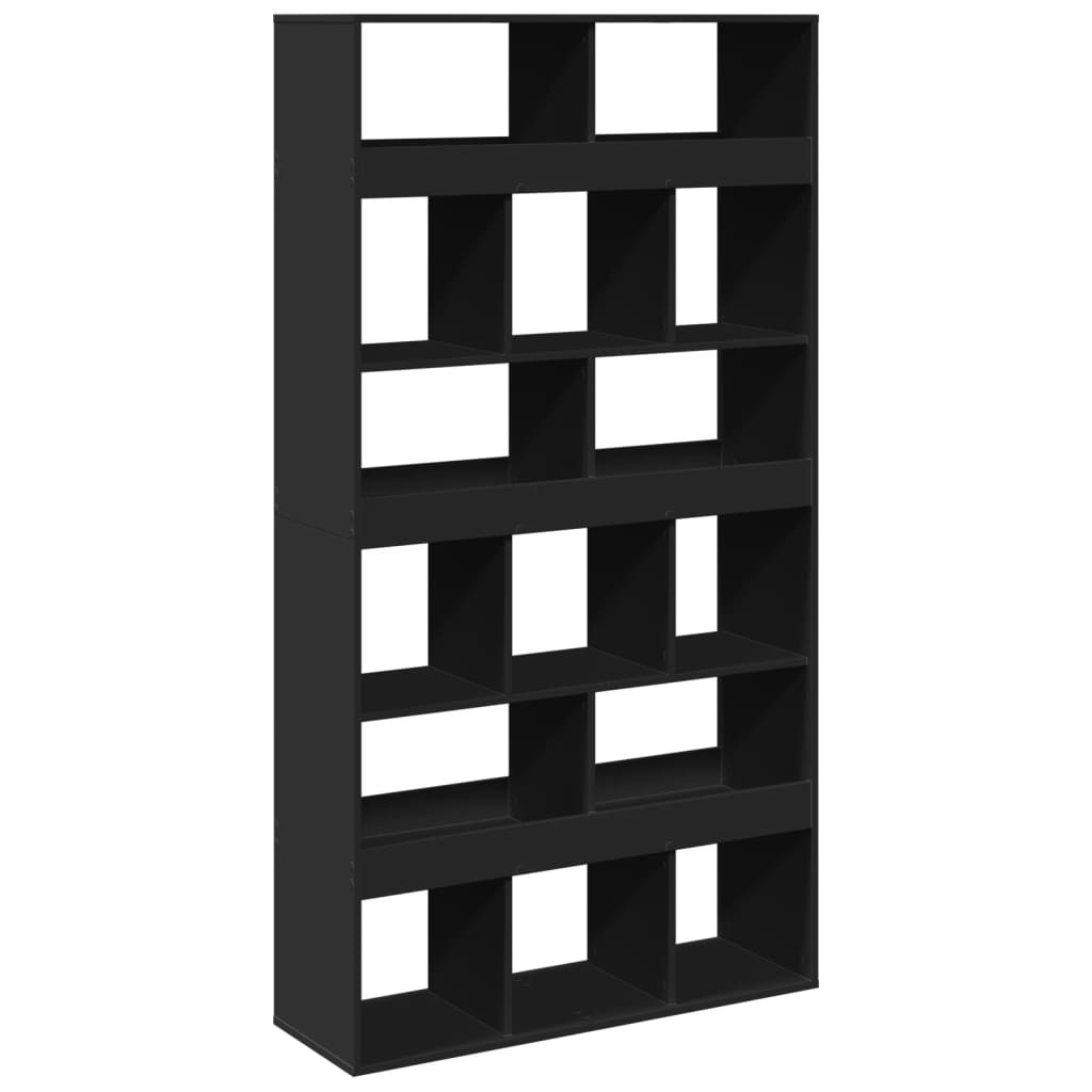 Fekete szerelt fa könyvespolc 100 x 33 x 187,5 cm
