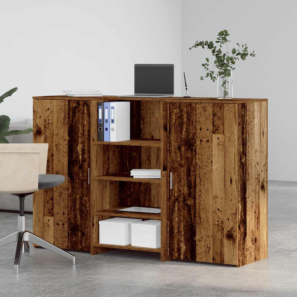Recepciós pult antik fa 155x50x103,5 cm szerelt fa