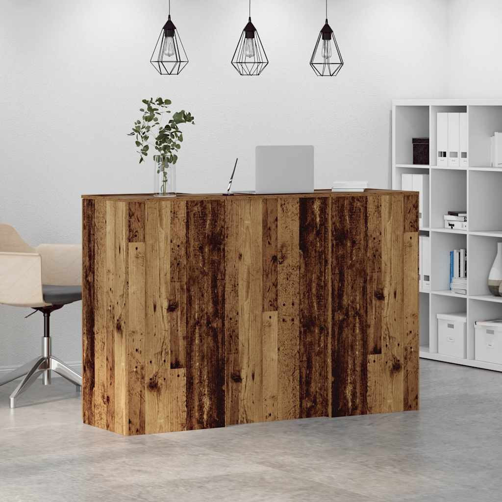 Recepciós pult antik fa 155x50x103,5 cm szerelt fa