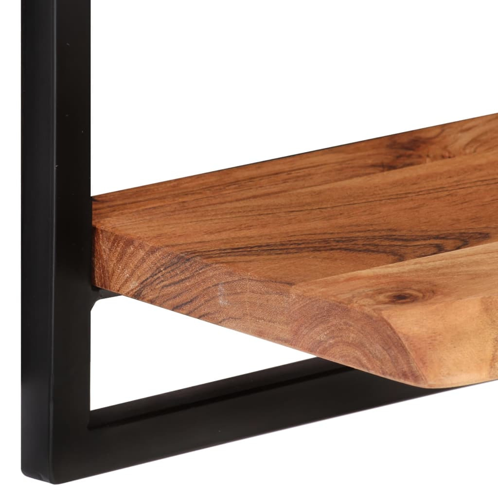 2 darab tömör akácfa és acél falipolc 40 x 24 x 35 cm