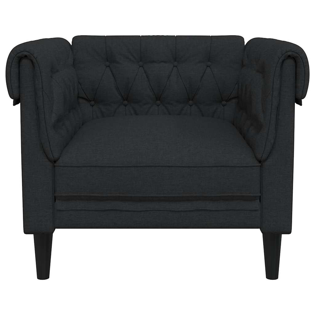 Fekete szövet Chesterfield kanapé