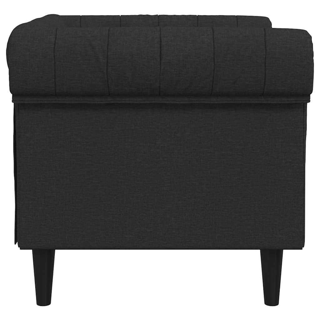 Fekete szövet Chesterfield kanapé