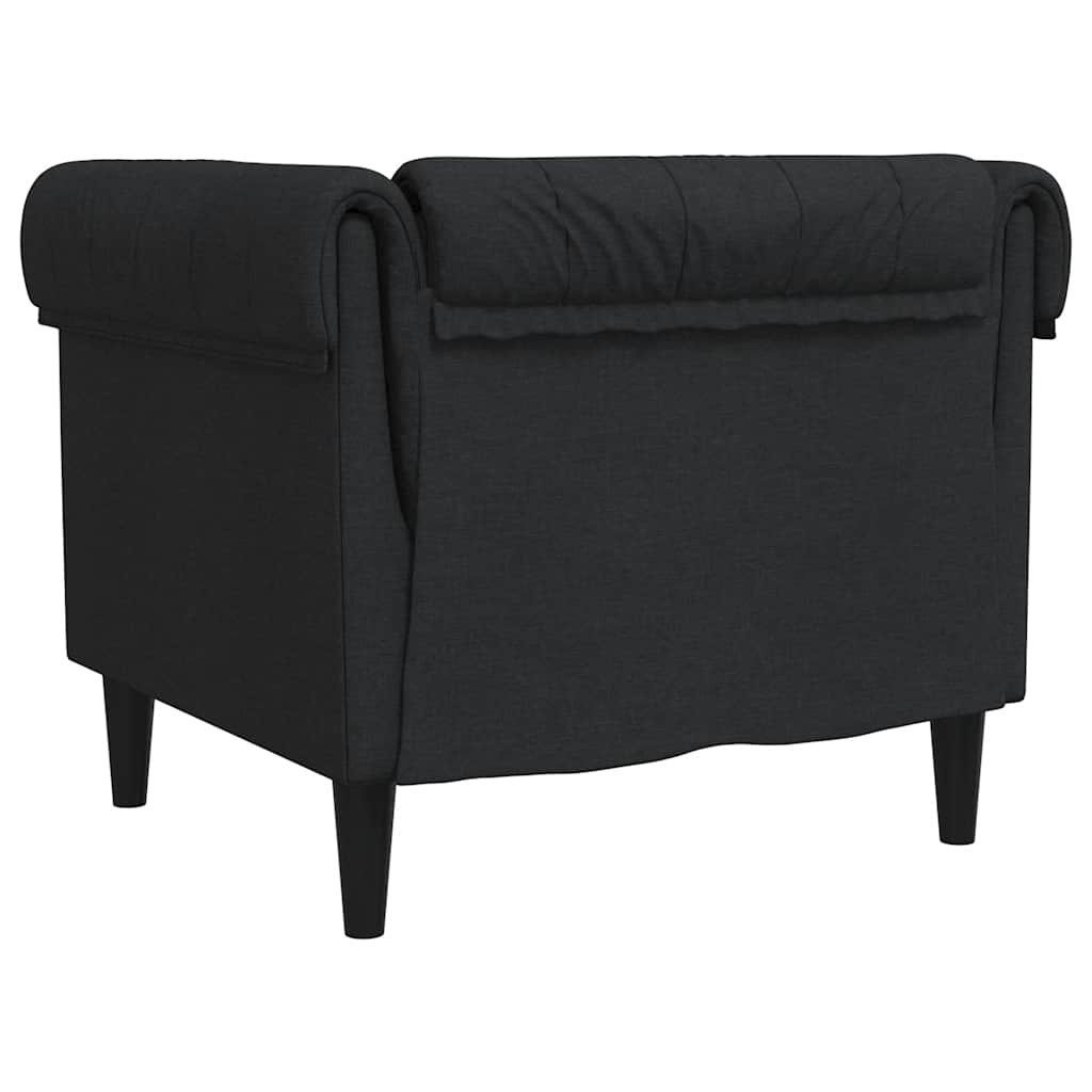 Fekete szövet Chesterfield kanapé