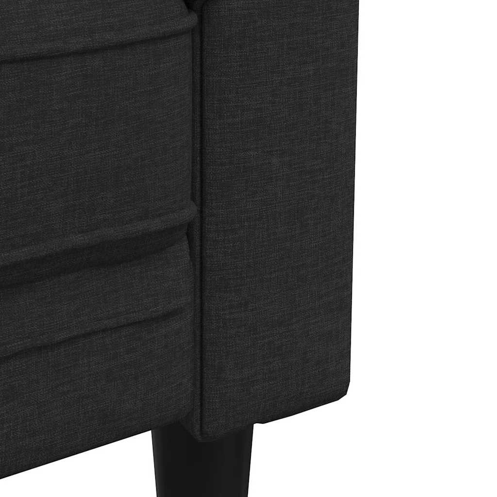 Fekete szövet Chesterfield kanapé
