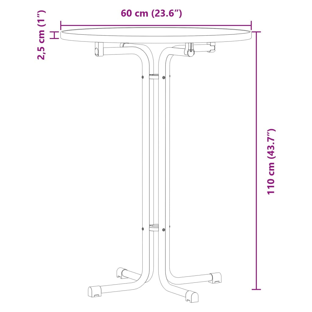 Fehér étkezőasztal szerelt fa és acél Ø60x110 cm