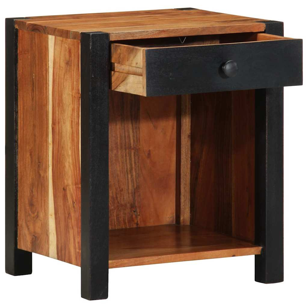 Éjjeliszekrény fiókkal Barna 40 x 35 x 50 cm tömör akácfa Éjjeliszekrény fiókkal Barna 40 x 35 x 50 cm tömör akácfa