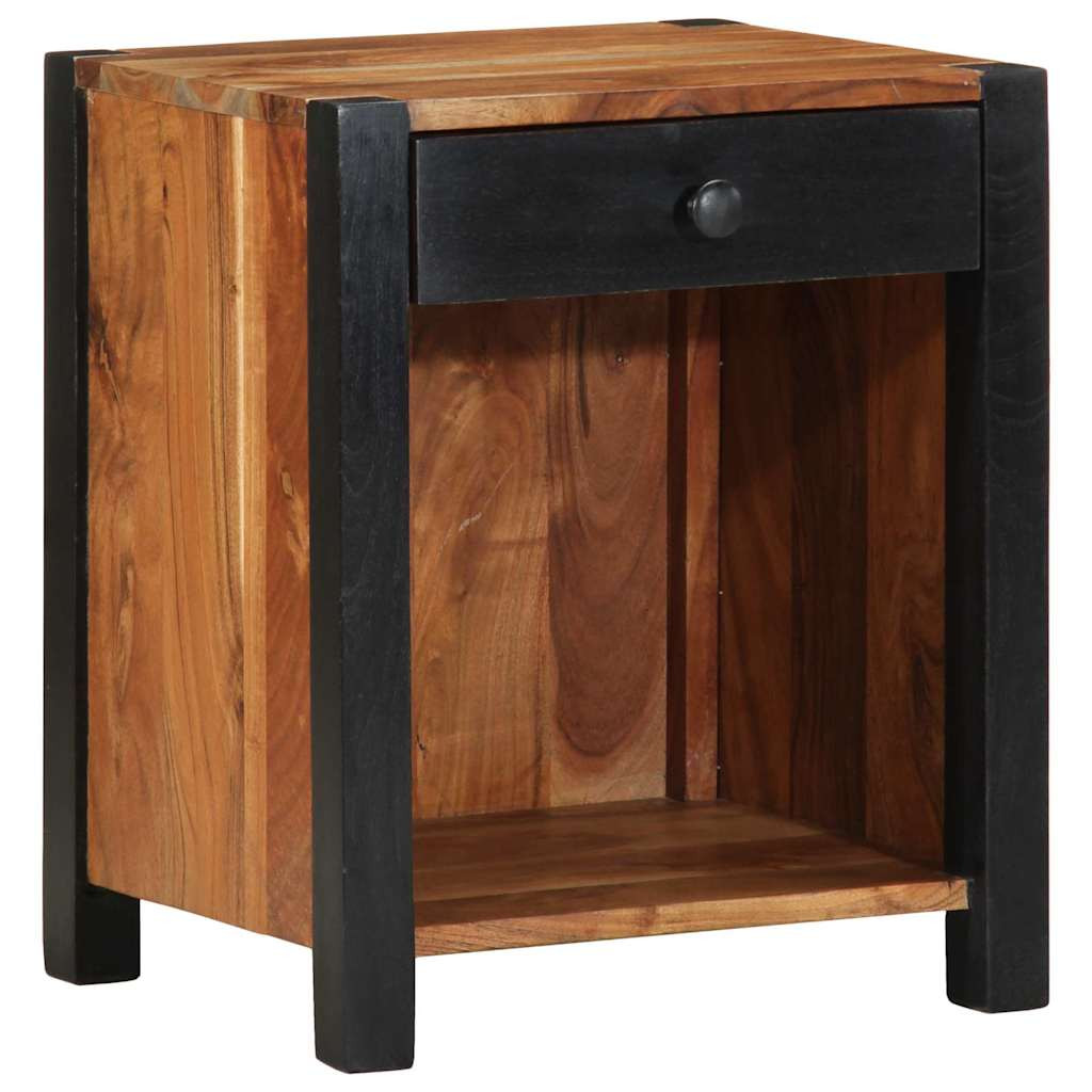 Éjjeliszekrény fiókkal Barna 40 x 35 x 50 cm tömör akácfa Éjjeliszekrény fiókkal Barna 40 x 35 x 50 cm tömör akácfa