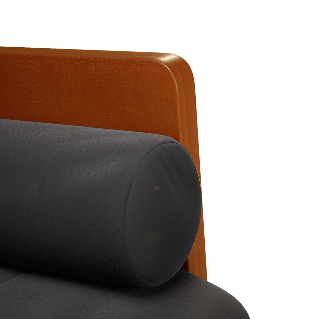 Fekete bársony loveseat kanapé párnákkal 110 cm