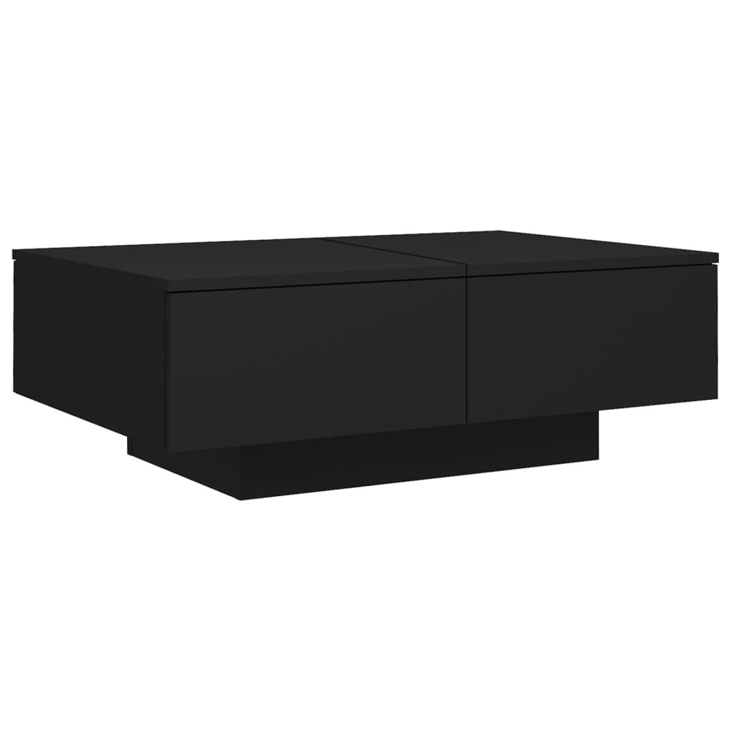Fekete szerelt fa dohányzóasztal 90 x 60 x 31 cm