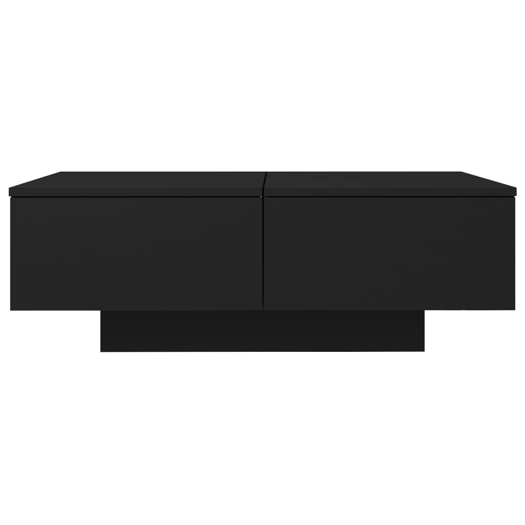 Fekete szerelt fa dohányzóasztal 90 x 60 x 31 cm