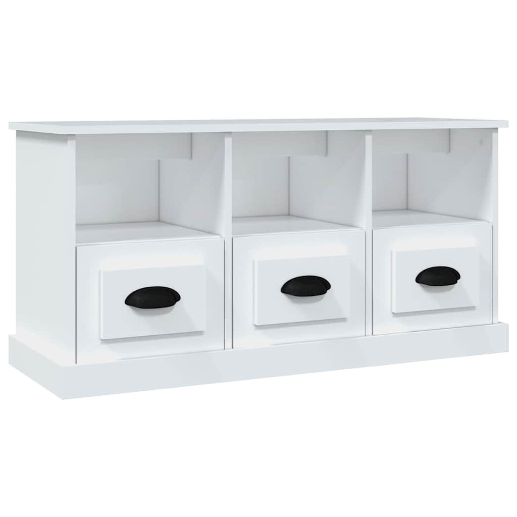 Fehér szerelt fa TV-szekrény 100x35x50 cm Fehér szerelt fa TV-szekrény 100x35x50 cm