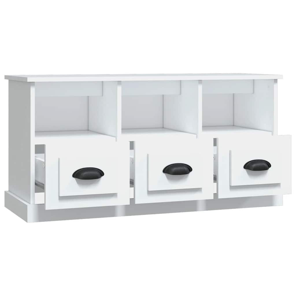 Fehér szerelt fa TV-szekrény 100x35x50 cm Fehér szerelt fa TV-szekrény 100x35x50 cm
