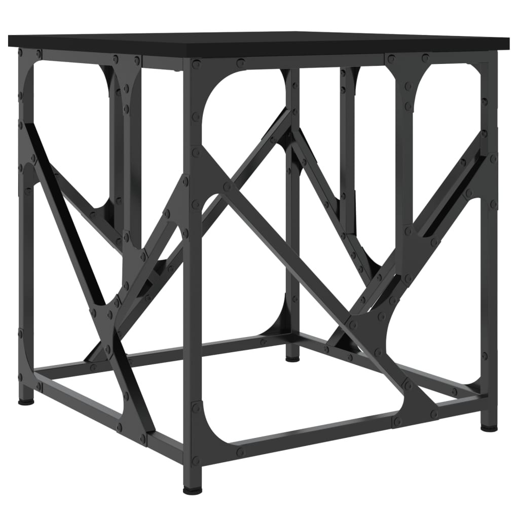 Fekete szerelt fa dohányzóasztal 45x45x47,5 cm