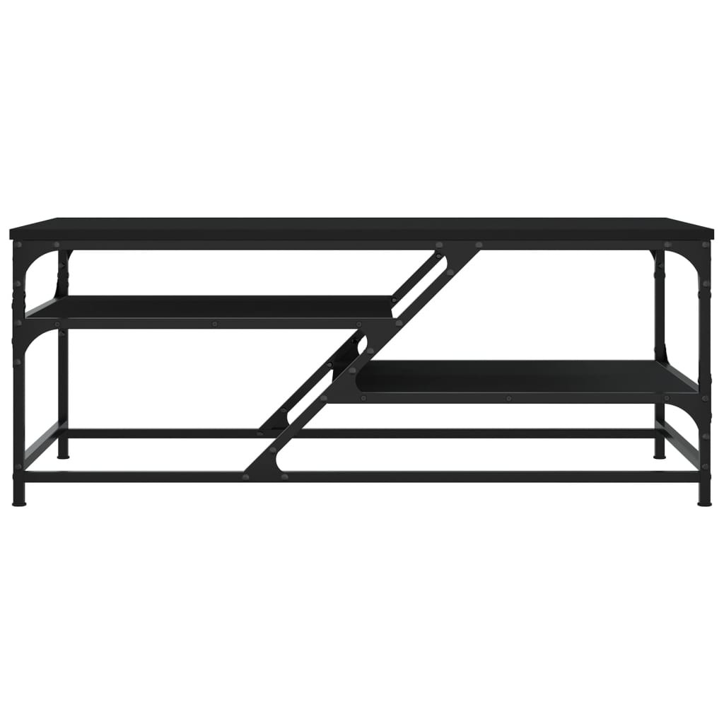 Fekete szerelt fa dohányzóasztal 100 x 49 x 40 cm