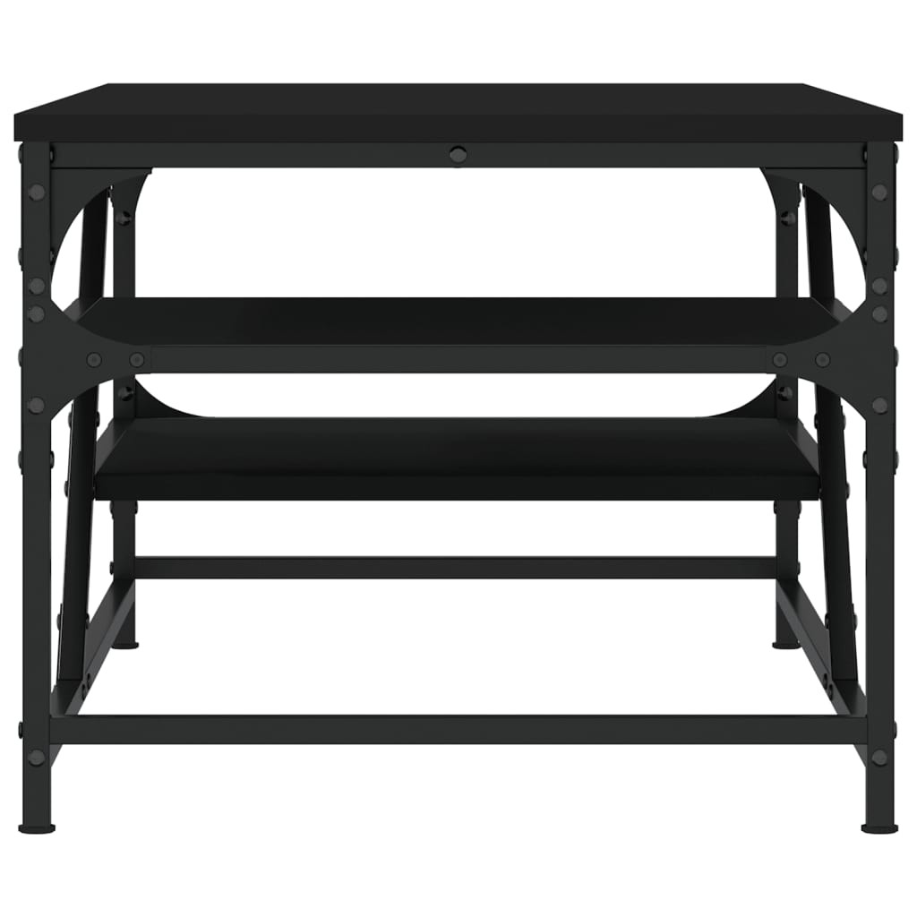 Fekete szerelt fa dohányzóasztal 100 x 49 x 40 cm
