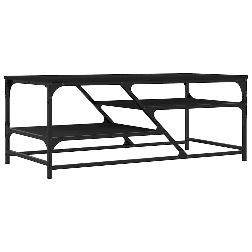 Fekete szerelt fa dohányzóasztal 100 x 49 x 40 cm