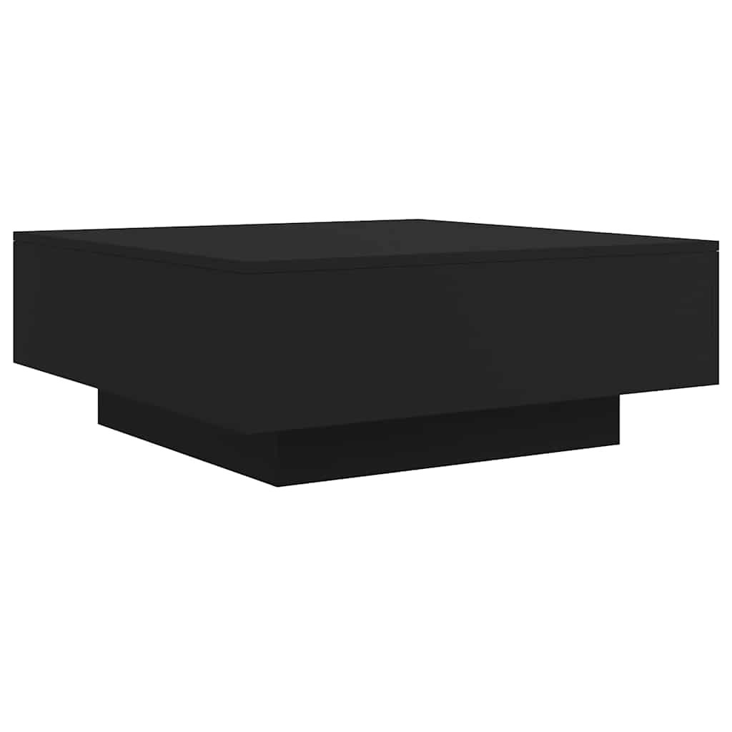Fekete szerelt fa dohányzóasztal 80 x 80 x 31 cm