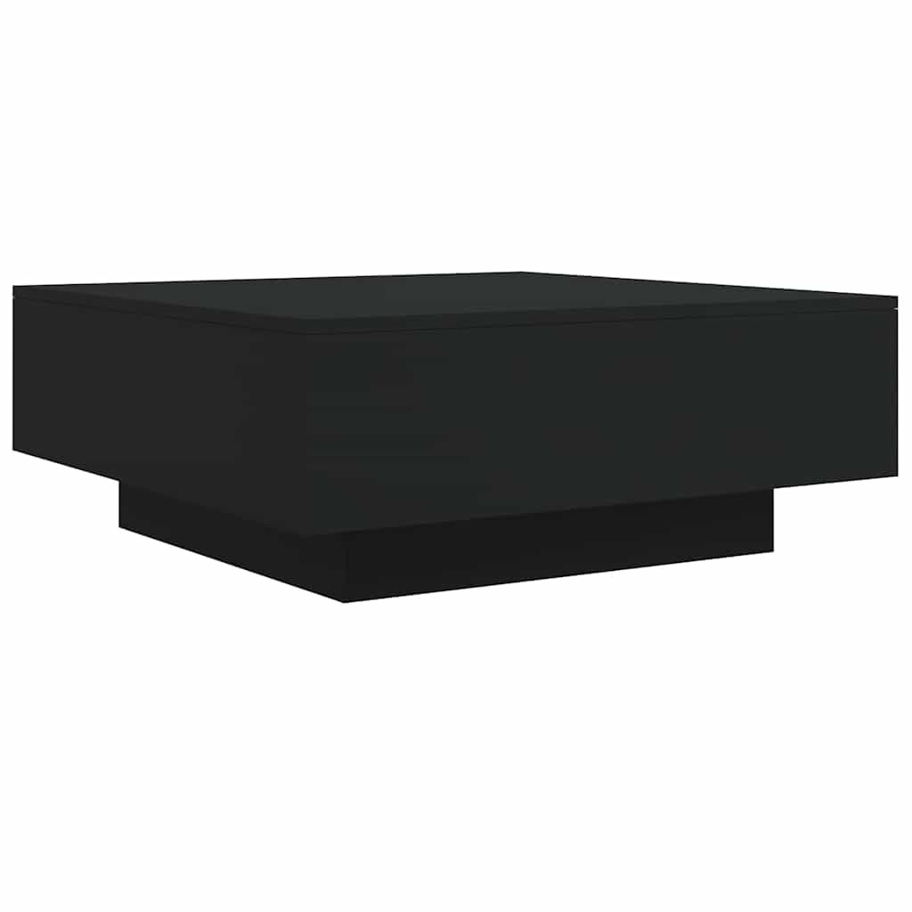 Fekete szerelt fa dohányzóasztal 80 x 80 x 31 cm