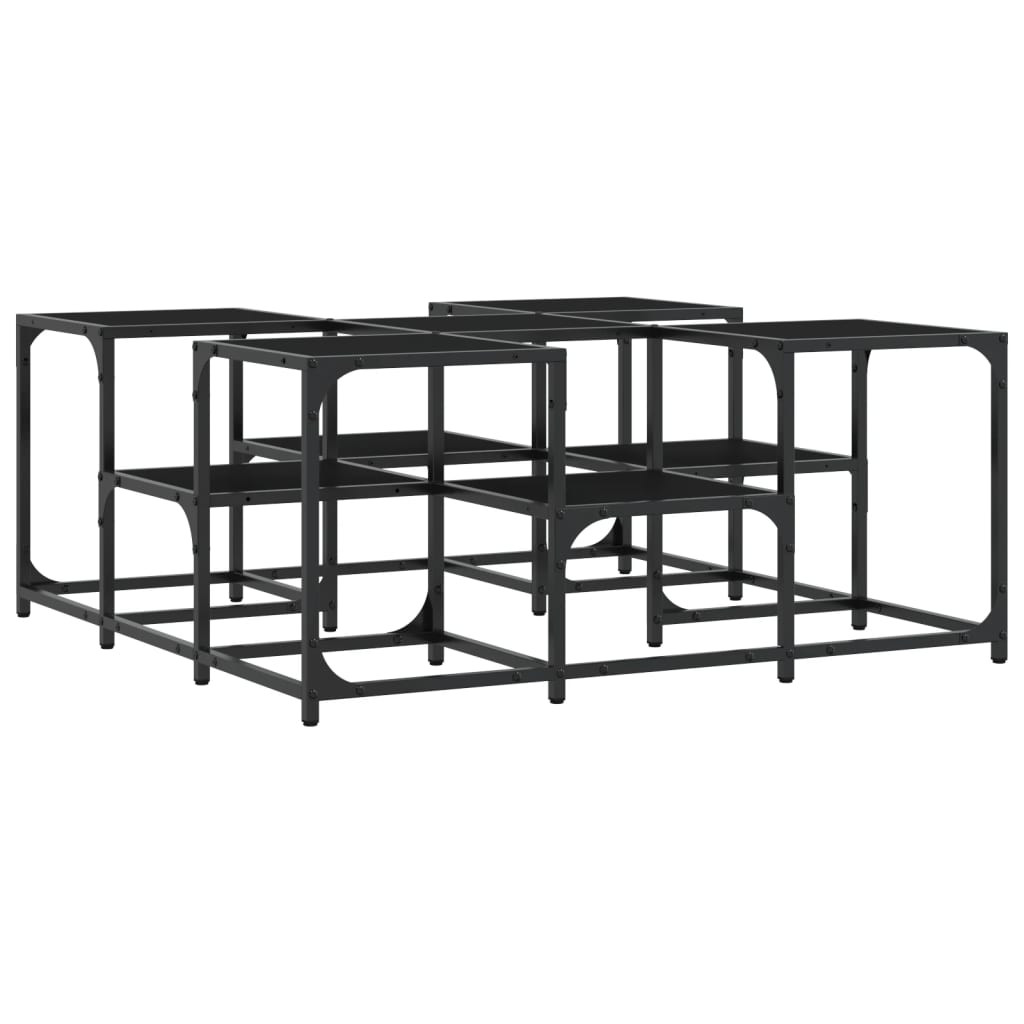 Fekete szerelt fa dohányzóasztal 91x91x40 cm