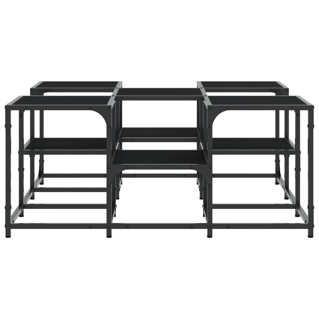 Fekete szerelt fa dohányzóasztal 91x91x40 cm