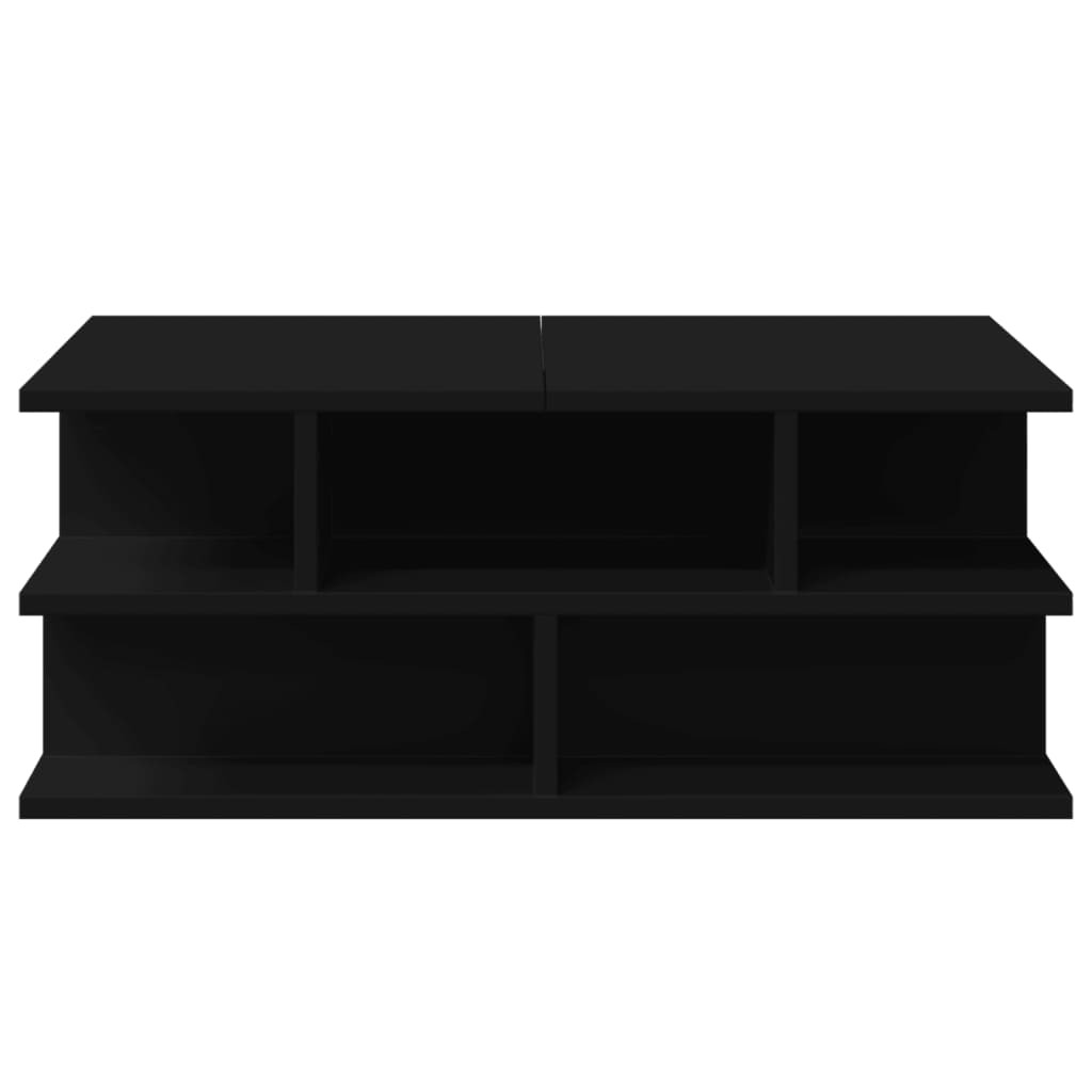 Fekete szerelt fa dohányzóasztal 70x70x29 cm