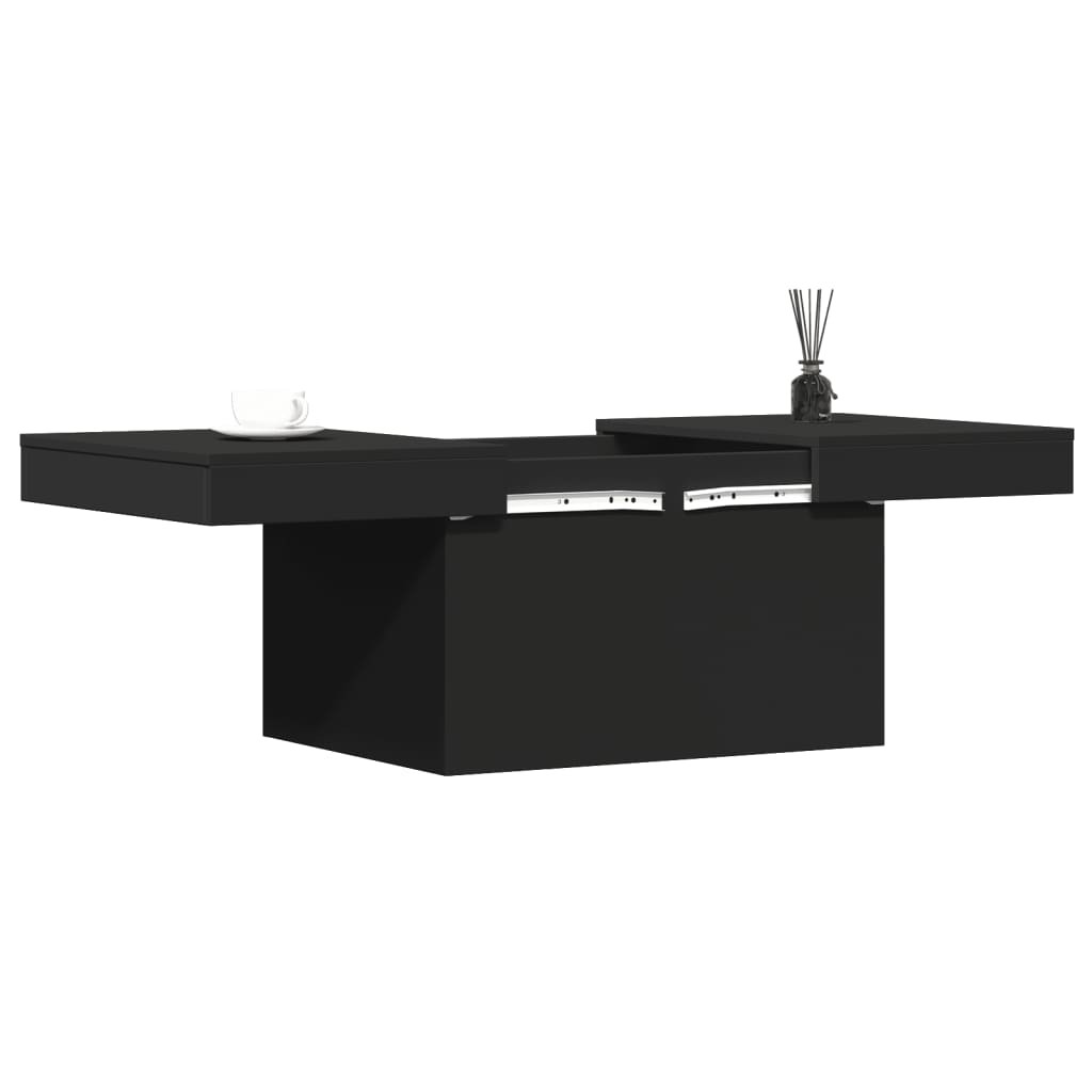Fekete szerelt fa dohányzóasztal 100 x 55 x 40 cm